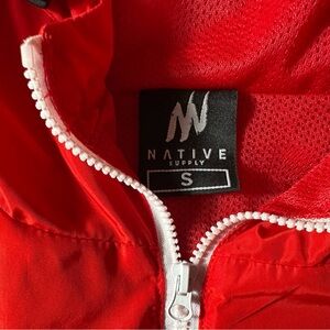 Native Supply Red Black White Colorblock Hooded Windbreaker Jacket Men’s S